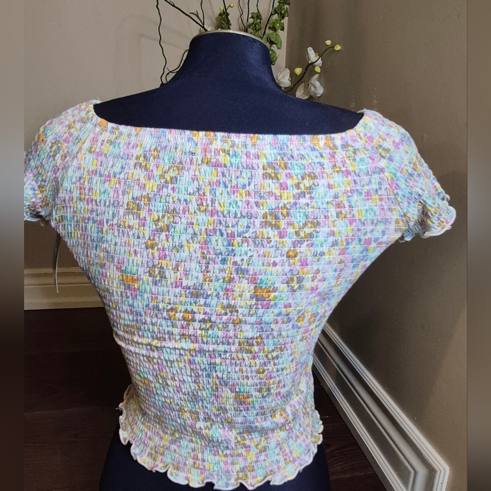Art Class Girls Smocked Stretch Top - Picture 3 of 12